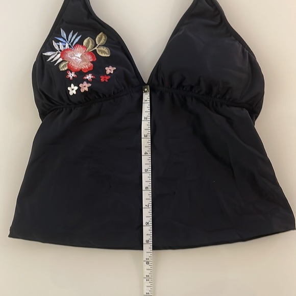 Black Embroidered Bikini Top Sz 10 - Picture 11 of 15